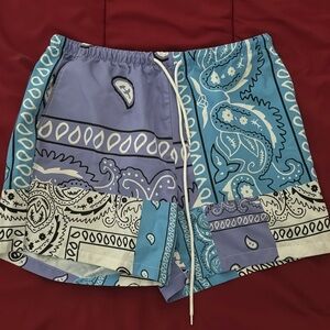 large blue bandana shorts